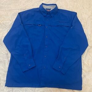 Men's Blue Casual Button Down Shirt